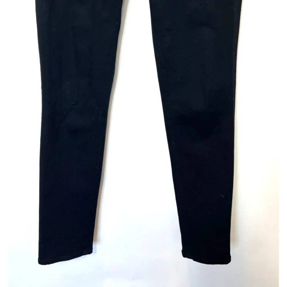 AG Prima Mid Rise Cigarette Jeans Super Black Size 28R Skinny Designer Classic